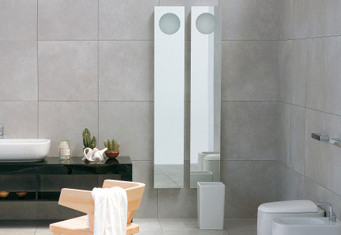 Bathroom on Long Square Modern Bathroom Mirror